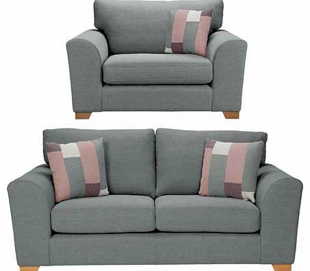 Unbranded Ashdown Large Sofa and Snuggler - Teal