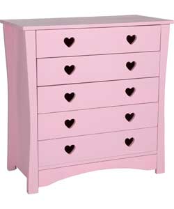 Unbranded Ashley 5 Drawer Chest - Pink