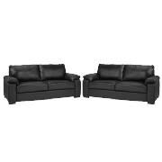Unbranded Ashmore 2 Large Sofas, Black