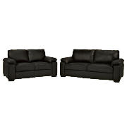 Unbranded Ashmore Large Leather Sofa and Sofa, Black