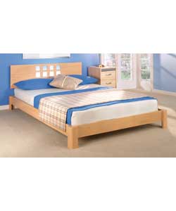 Aspen Beech and Perspex Double Bedstead with Pillow Top Matt