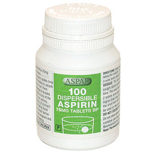 Aspirin 75mg Dispersible Tablets BP - Size: 100