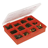 Approx. 140 Pieces. Flat, domed Washers and jumpers to repair virtually all tap sizes