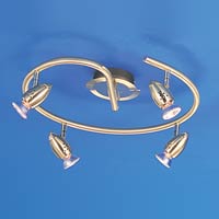 Asteroid 4 Light Spiral Spotlight Brushed Brass Finish