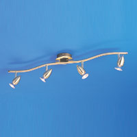 Asteroid 4 Light Wave Spotlight Brushed Brass Finish