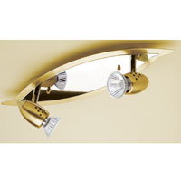Asteroid Twin Bar Spotlight Brushed Brass Finish