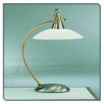 Elegent modern Italian table lamp comprising a combination of gold and satin nickel finish