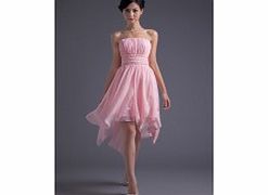 Unbranded Asymmetrical High-low Strapless Pleat Beaded