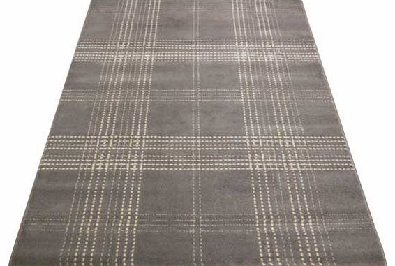 Atlantis Checks Rug - Grey - 80 x 150cm