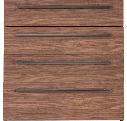 Unbranded Atlas 4 Drawer Chest - Walnut Effect