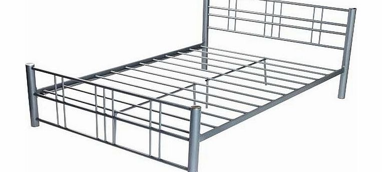 Unbranded Atlas Metal Single Bed Frame - Silver