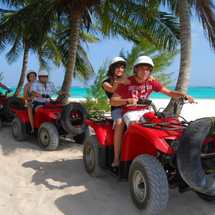 This exciting tour combines a relaxing catamaran cruise to a spectacular coral reef, snorkelling and an exciting ATV (quadbike) ride through the Mayan jungle before concluding with an adventure back in the water aboard a high speed Wave Runner.