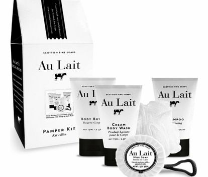 Au Lait Milk-Enriched Pamper KitThis gorgeous pamper kit includes everything you need for an intensely relaxing and deeply moisturising pamper session. The Au Lait Pamper Kit is the perfect head to toe solution as it includes products for the whole b