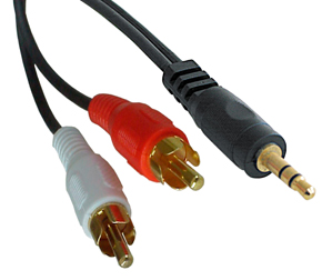 Audio Cable - 3.5mm Stereo Jack Male to 2 x