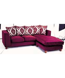 Unbranded Ava Sofa Chaise - Deep Damson