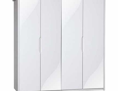 Unbranded Avola 4 Door Wardrobe - White