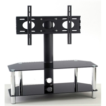 Unbranded AVS-C302V-1050-CB Black Glass TV Stand - up to