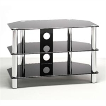 Unbranded AVS-C303-800 Black Glass TV Stand - Up to 37