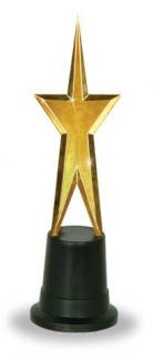 For Hollywood nights or themed parties award your guests with these great statues. Approximately 9" 