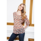 Unbranded Awear Printed Pintuck Blouse