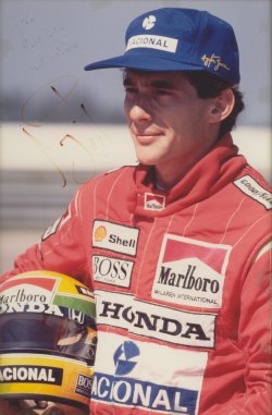 Ayrton Senna 1989 (Helmet Under Arm) Signed Photo