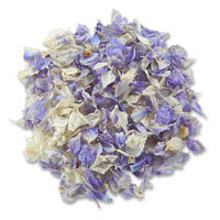 azure and ivory delphinium petals - box