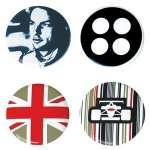 Set of four button badges for our man Button. Very retro indeed!