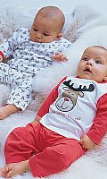 Babies Pack of 2 Reindeer Pyjamas