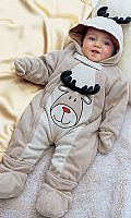 Fleece snowsuit with embroidery detail. Washable. Polyester