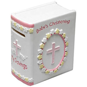 Unbranded Baby Christening Book Money Box Girl