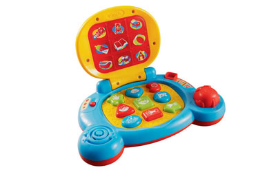 Chunky push buttons and light-up screen teach objects, sounds and shapes through 3 modes of play. Th