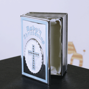 Unbranded Babys Christening Trinket Box - Blue Design