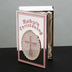 Unbranded Babys Christening Trinket Box - Pink Design