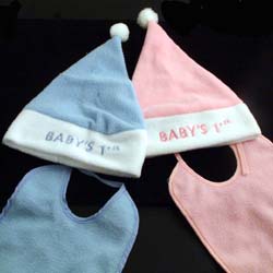 Unbranded Baby`s First Santa Hat and Bib Pale Blue