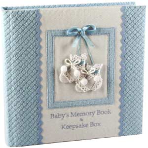 Unbranded Babys Memory Book and Keepsake Box Blue