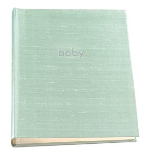 with a mint green silk cover