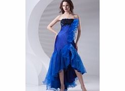 Unbranded Backless Beading Sequins Ruffles Asymmetrical