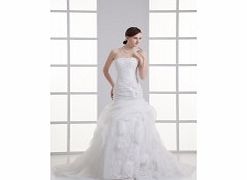 Unbranded Backless Dropped Pick-up Beaded Cathedral Train