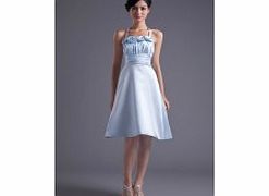 Unbranded Backless Fationable Halter 3D-flower Knee-length