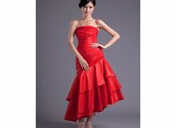 Unbranded Backless Strapless Asymmetrical Draped Pleat