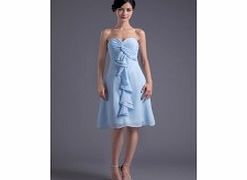 Unbranded Backless Sweetheart Pleat Ruffles Knee-length