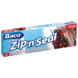 Unbranded Baco and#39;Zip n Sealand39; Large Freezer Bags