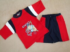 Bad Boy T-Shirt and Shorts- Red - 3/4 yrs