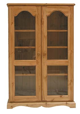 PINE 4FT GLAZED BOOKCASE.ALL SOLID PINE WITH NO PLYWOOD.THE CARCUS FEATURES A TONGUE AND GROOVED
