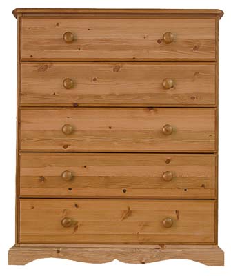 5 DRAWER CHEST.THE DRAWERS HAVE DOVETAILED JOINTS WITH TONGUE AND GROOVED BASES.ALL SOLID PINE WITH