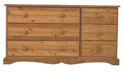 6 DRAWER COMBINATION CHEST OF DRAWERS.THE DRAWERS HAVE DOVETAILED JOINTS WITH TONGUE AND GROOVED