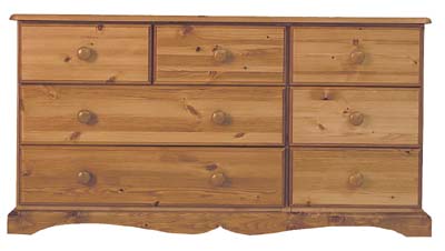 7 DRAWER COMBINATION CHEST OF DRAWERS.THE DRAWERS HAVE DOVETAILED JOINTS WITH TONGUE AND GROOVED