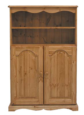 4FT PINE BOOKCASE WITH CUPBOARD.ALL SOLID PINE WITH NO PLYWOOD.THE CARCUS FEATURES A TONGUE AND