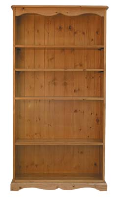 5FT PINE BADGER BOOKCASE.ALL SOLID PINE WITH NO PLYWOOD.THE CARCUS FEATURES A TONGUE AND GROOVED