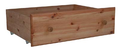 PINE UNDERBED STORAGE DRAWER.THE DRAWER HAS DOVETAILED JOINTS WITH TONGUE AND GROOVED BASES.ALL